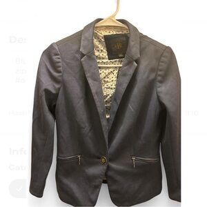 Blue Accent Blazer with Patterned Lining